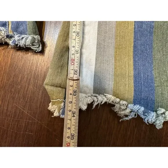 Altard State Striped Flare Bell Bottom Jeans Women Large Boho Western Cowgirl - Picture 6 of 9